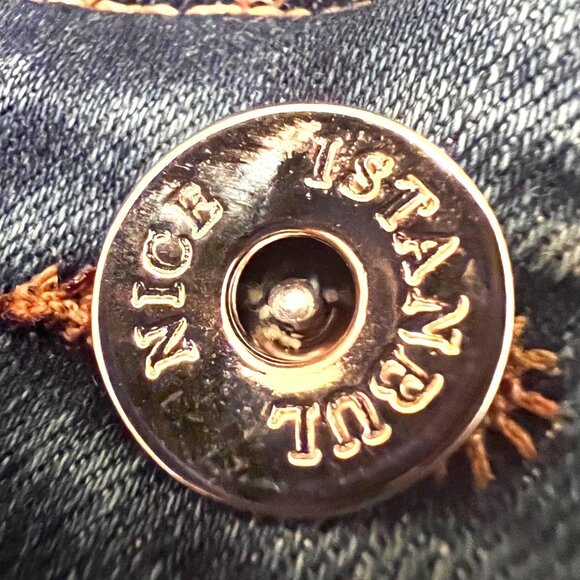 Nice Istanbul Women's Jean Embellished Gold Iridescent Beads-Pearls/Embroidered - Picture 13 of 16